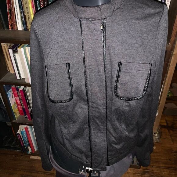 Lane Bryant charcoal gray moto 16 lightweight jacket - Picture 1 of 3